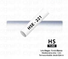 RP-HSE221 CINTA LAMINADA TERMORETRACTIL COMPATIBLE CON BROTHER HSE-221 8.8mm*1.5metros NEGRO SOBRE BLANCO EN TUBO